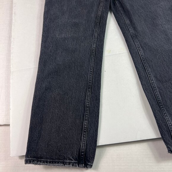 Abercrombie Fitch Jeans Womens 28x27* 90s Straight High Rise Black Denim Tag 27S - Picture 6 of 16